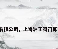 上海沪工阀门有限公司，上海沪工阀门算不算一线品牌？