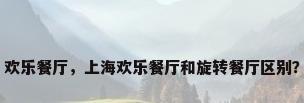欢乐餐厅，上海欢乐餐厅和旋转餐厅区别？