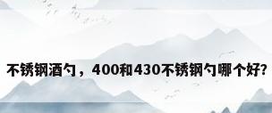 不锈钢酒勺，400和430不锈钢勺哪个好？