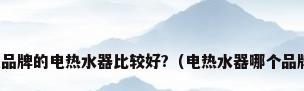 什么品牌的电热水器比较好?（电热水器哪个品牌好）