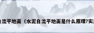 什么是水泥自流平地面（水泥自流平地面是什么原理?实用性如何呢?）