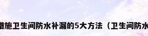 卫生间防水补漏措施卫生间防水补漏的5大方法（卫生间防水堵漏方法有哪些）