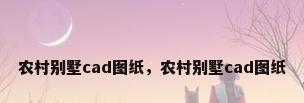 农村别墅cad图纸，农村别墅cad图纸