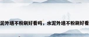 水泥外墙不粉刷好看吗，水泥外墙不粉刷好看吗