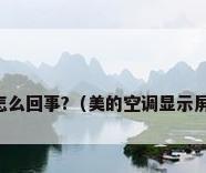 美的空调出现两个#怎么回事?（美的空调显示屏出现E1是怎么回事?）