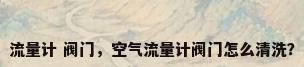 流量计 阀门，空气流量计阀门怎么清洗？