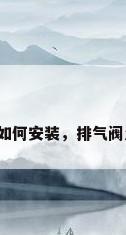 阀门排气如何安装，排气阀怎么安装？