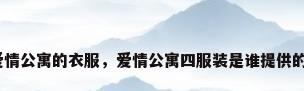 爱情公寓的衣服，爱情公寓四服装是谁提供的？