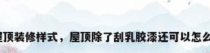 房屋屋顶装修样式，屋顶除了刮乳胶漆还可以怎么装修？