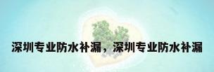 深圳专业防水补漏，深圳专业防水补漏