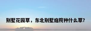 别墅花园草，东北别墅庭院种什么草？