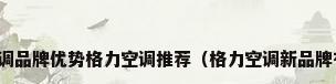 格力空调品牌优势格力空调推荐（格力空调新品牌有哪些）