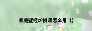 家庭壁挂炉供暖怎么用（）