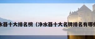 净水器十大排名榜（净水器十大名牌排名有哪些?）
