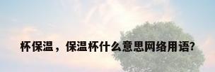 杯保温，保温杯什么意思网络用语？