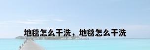 地毯怎么干洗，地毯怎么干洗