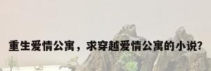 重生爱情公寓，求穿越爱情公寓的小说？