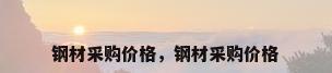 钢材采购价格，钢材采购价格