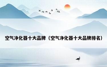 空气净化器十大品牌（空气净化器十大品牌排名）