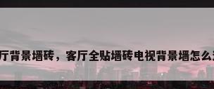 客厅背景墙砖，客厅全贴墙砖电视背景墙怎么选？