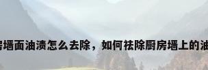 厨房墙面油渍怎么去除，如何祛除厨房墙上的油污？