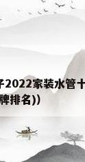 水管品牌前十大排名有哪些牌子2022家装水管十大名牌排名（2021水管十大名牌排名(中国品牌水管业十大名牌排名)）
