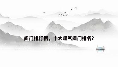 阀门排行榜，十大暖气阀门排名？