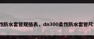 柔性防水套管规格表，dn300柔性防水套管尺寸？