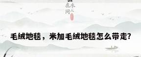 毛绒地毯，米加毛绒地毯怎么带走？