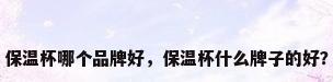 保温杯哪个品牌好，保温杯什么牌子的好？