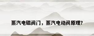 蒸汽电磁阀门，蒸汽电动阀原理？