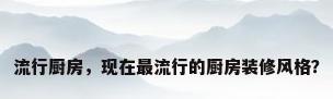 流行厨房，现在最流行的厨房装修风格？