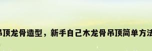 吊顶龙骨造型，新手自己木龙骨吊顶简单方法？