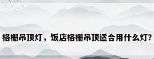 格栅吊顶灯，饭店格栅吊顶适合用什么灯？