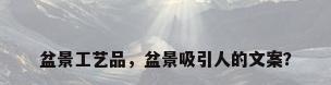 盆景工艺品，盆景吸引人的文案？