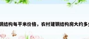 二层钢结构每平米价格，农村建钢结构房大约多少钱？