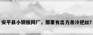 安平县小钢板网厂，那里有出方条冷把丝？