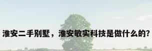 淮安二手别墅，淮安敏实科技是做什么的？
