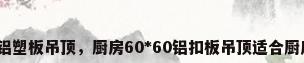 厨房铝塑板吊顶，厨房60*60铝扣板吊顶适合厨房吗？