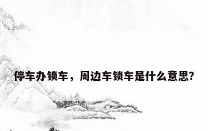 停车办锁车，周边车锁车是什么意思？