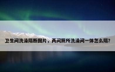 卫生间洗澡隔断图片，两间厕所洗澡间一体怎么隔？