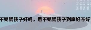 不锈钢筷子好吗，用不锈钢筷子到底好不好？