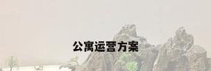 公寓运营方案
