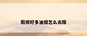 厨房好多油烟怎么去除