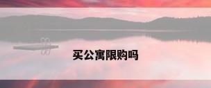 买公寓限购吗