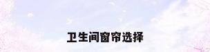 卫生间窗帘选择