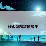 什么叫精装修房子