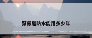聚氨酯防水能用多少年