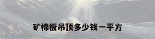 矿棉板吊顶多少钱一平方
