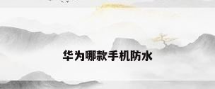 华为哪款手机防水